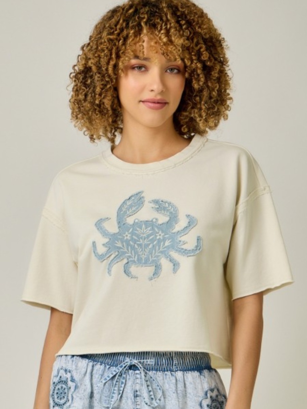 "The Frankie" Crab Patched French Terry Tee